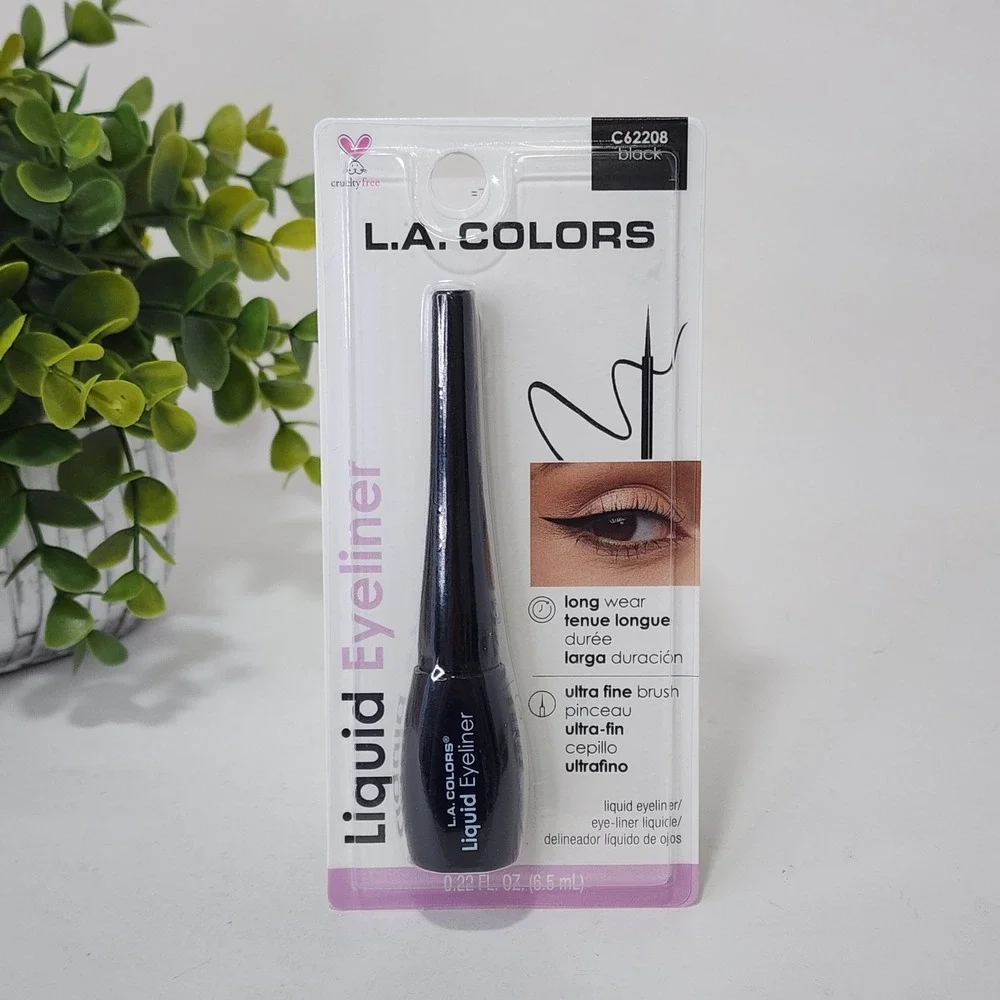L.A. COLORS Liquid Eyeliner Black C62208 ~ Ultra Fine Brush Tip ~ Long Wear ~New